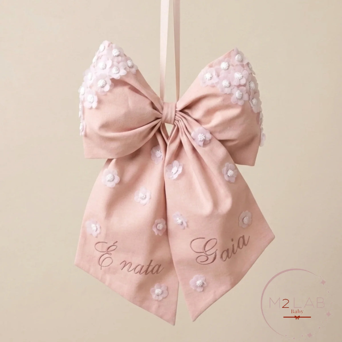 Fiocco nascita con rose in 3d